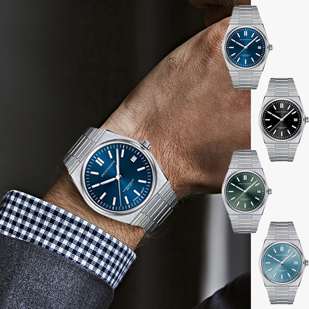 (預購)【SPECHT&SOHNE 施沛索恩】超級玩家系列 SP0003 酒桶型錶殼 太陽紋炫光錶盤 夜光 日期石英錶 手錶