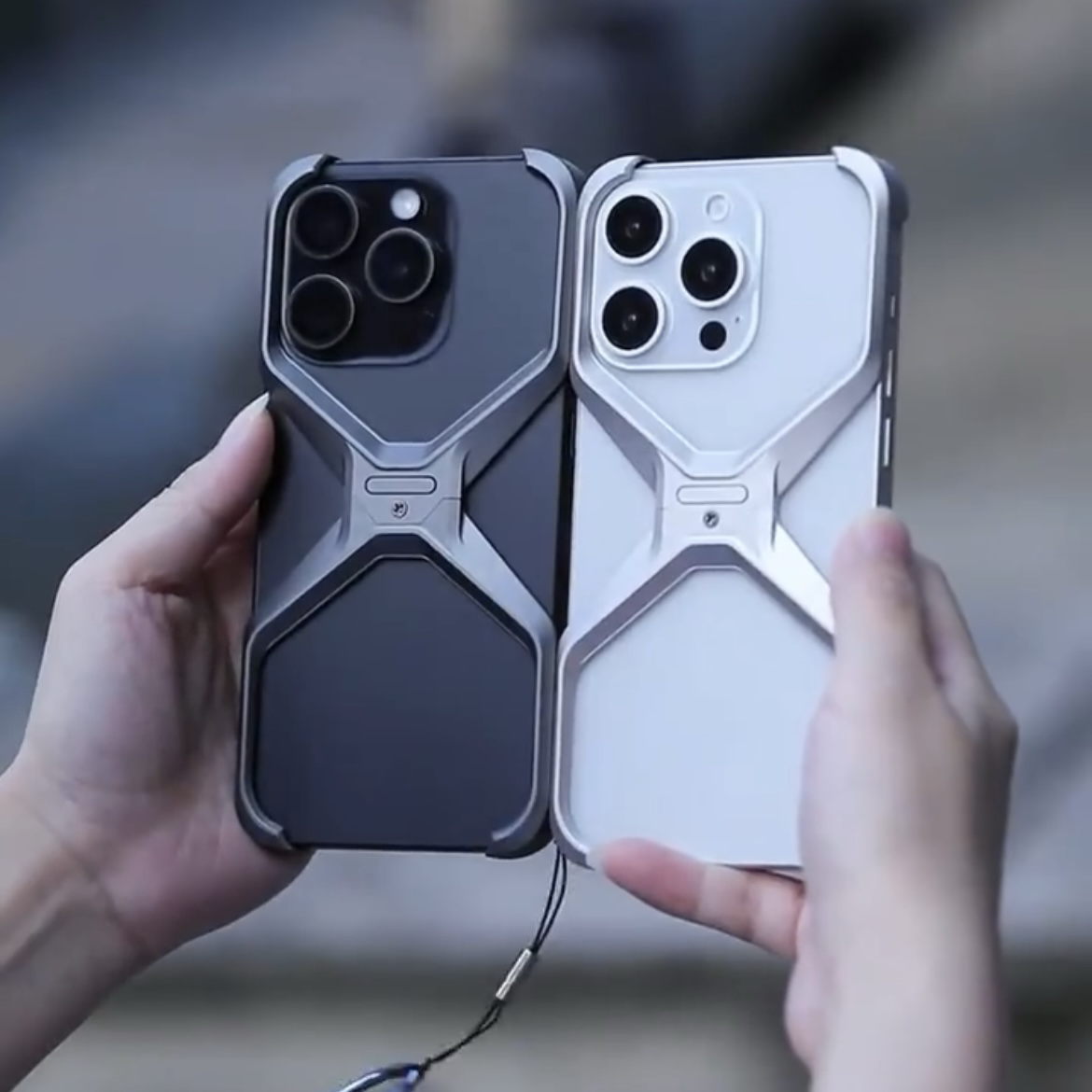 鋁合金異形X 防摔散熱手機殼 裸機手感 易安裝 鈦金色/太空深灰 共兩色