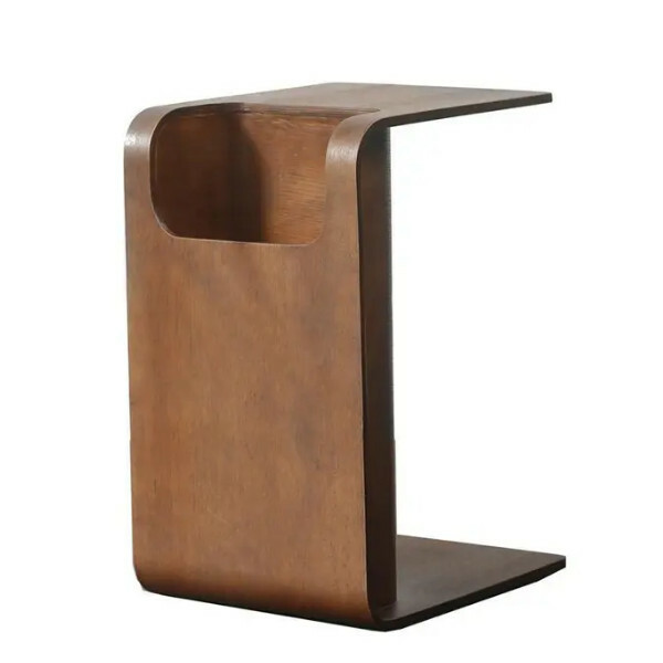 Hot Selling Living Room Corner Table Bent Wood Side Table Coffee Table Small Computer Table Changing Shoe Stool (Brown)