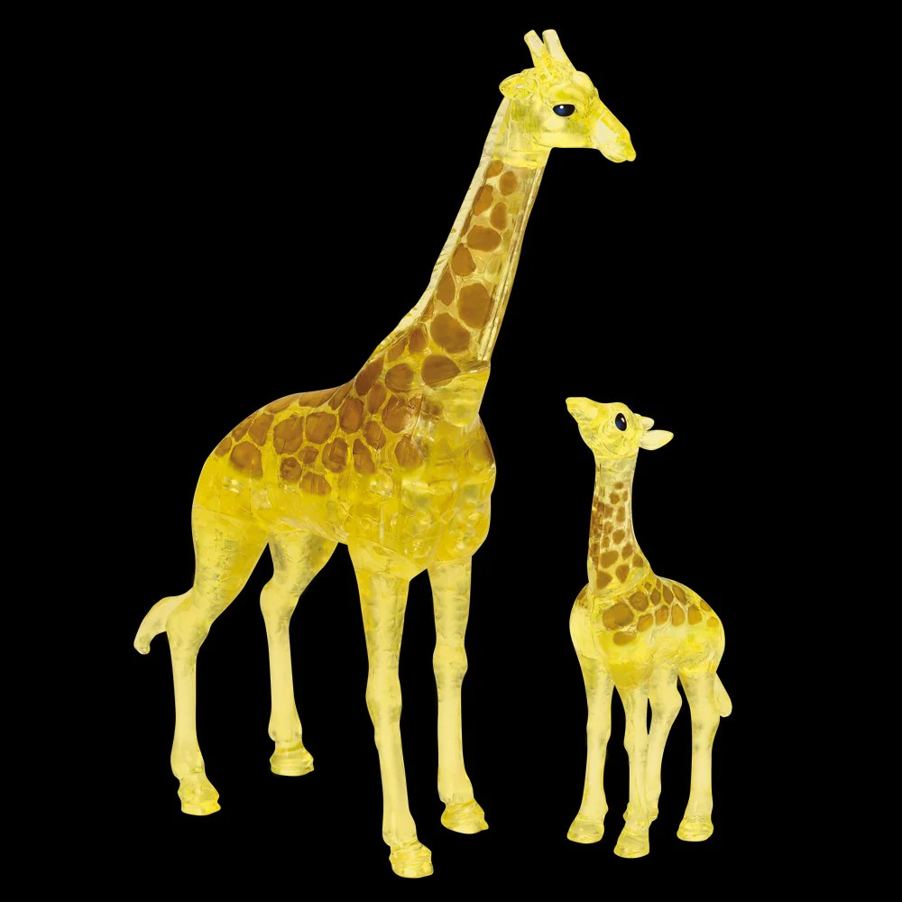 長頸鹿和嬰兒 (立體水晶)