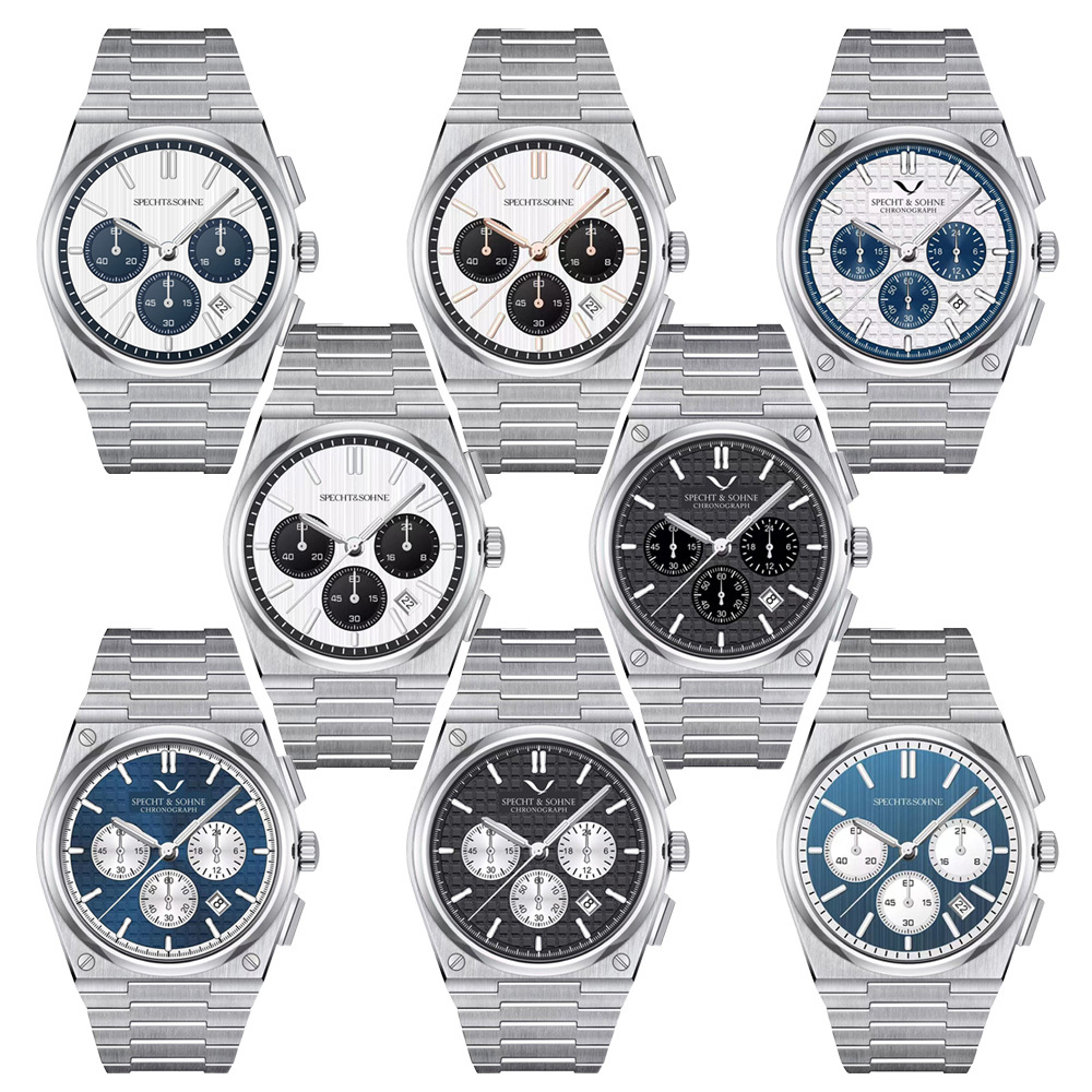 【SPECHT&SOHNE 施沛索恩】超級玩家系列 SP0005 日本精工 VK63機芯 真三眼六針 夜光 石英錶 手錶