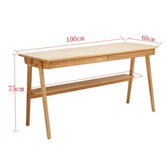 Hot selling solid wood desk, computer desk, shelf combination (raw wood color) 100cm
