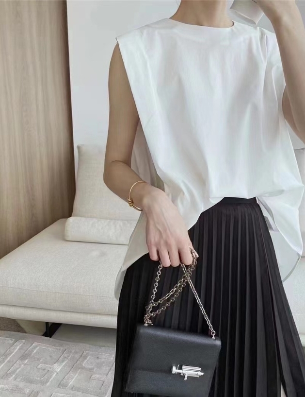 簡約背後扣設計無袖上衣 ( 三色 )