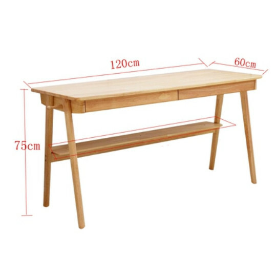 Hot selling solid wood desk, computer desk, shelf combination (raw wood color) 120cm