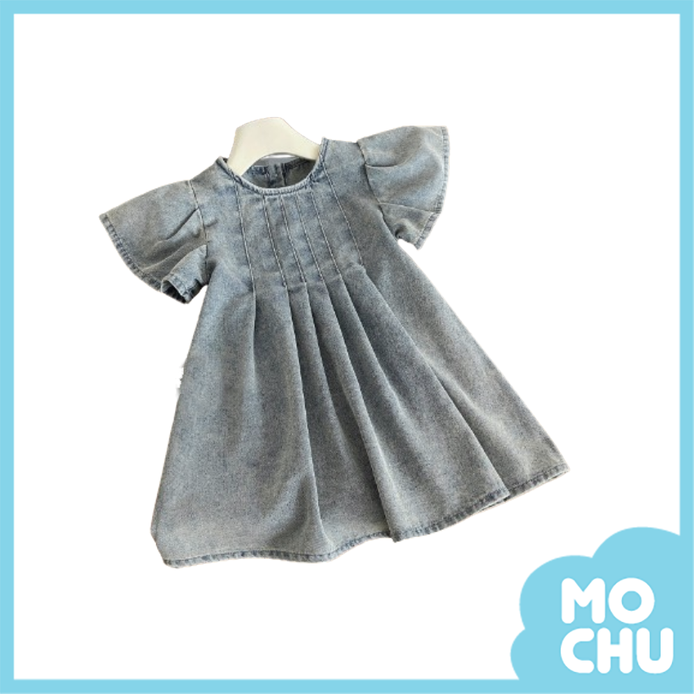 洗色飛袖牛仔洋裝