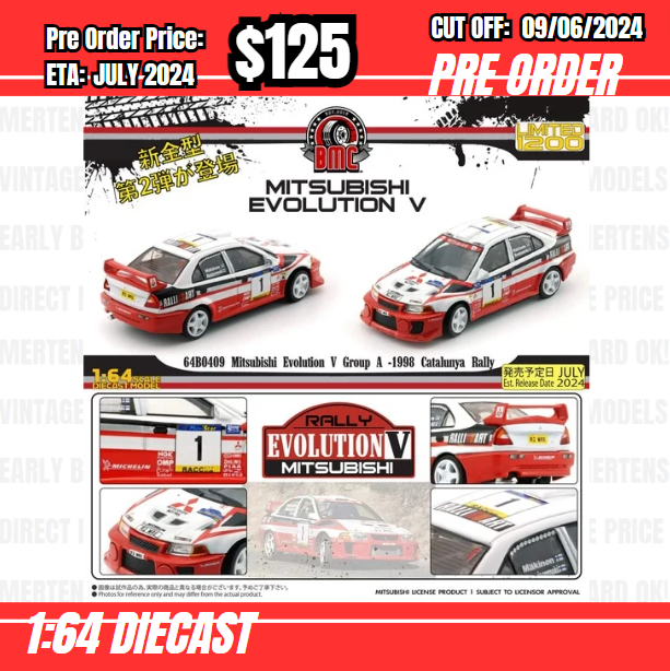 PO-$125 * BM Creations * 1:64 Mitsubishi Lancer Evolution V Rally [OD06/06]