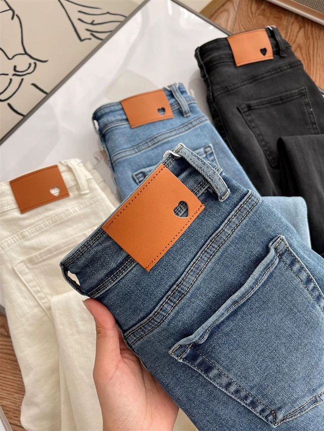 厚皮標愛心牛仔九分褲-三色