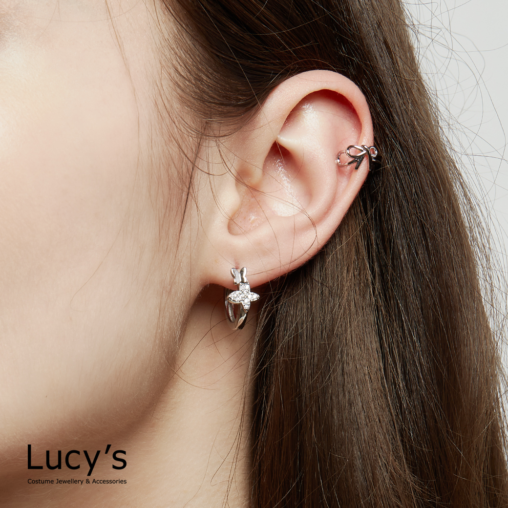 流線蝴蝶結 耳骨夾 (114405/114406)