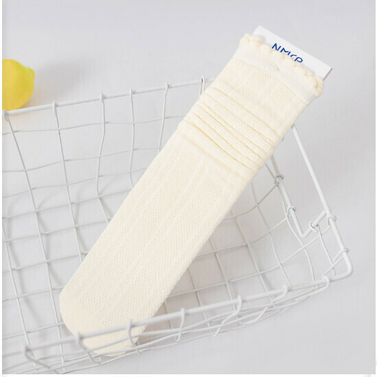 Summer Breathable Mesh Over-the-Knee Kids Socks (Light Yellow)