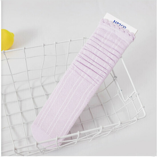 Summer Breathable Mesh Over-the-Knee Kids Socks (Purple)