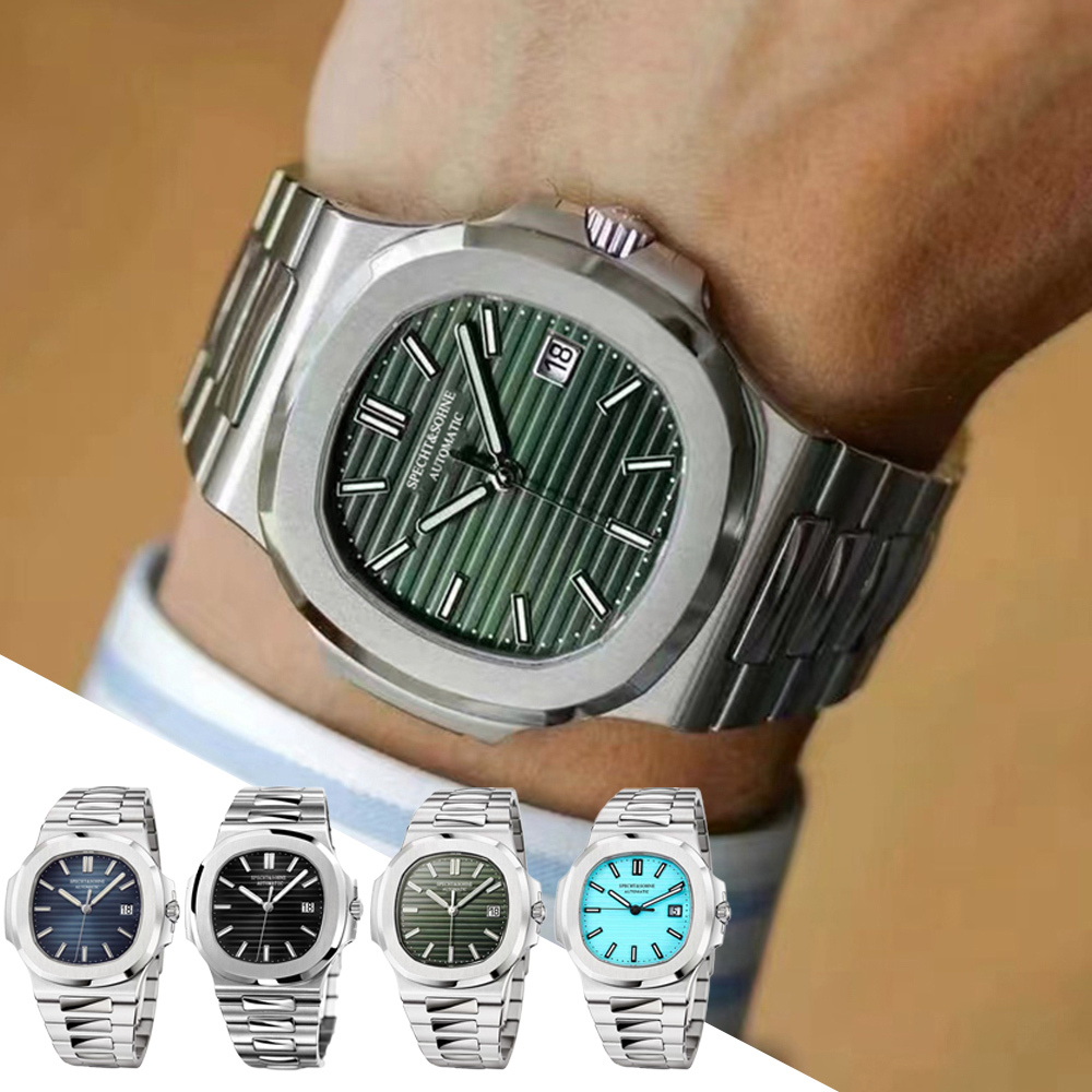 (預購)【SPECHT&SOHNE 施沛索恩】鸚鵡螺機械系列 SP0010 北歐潮流 條紋簡約 硬派硬核 方圓 機械錶 手錶