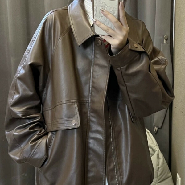 爆款百搭夾克（咖色）（S/M/L/XL/2XL下單後與客服聯系發貨的尺碼）