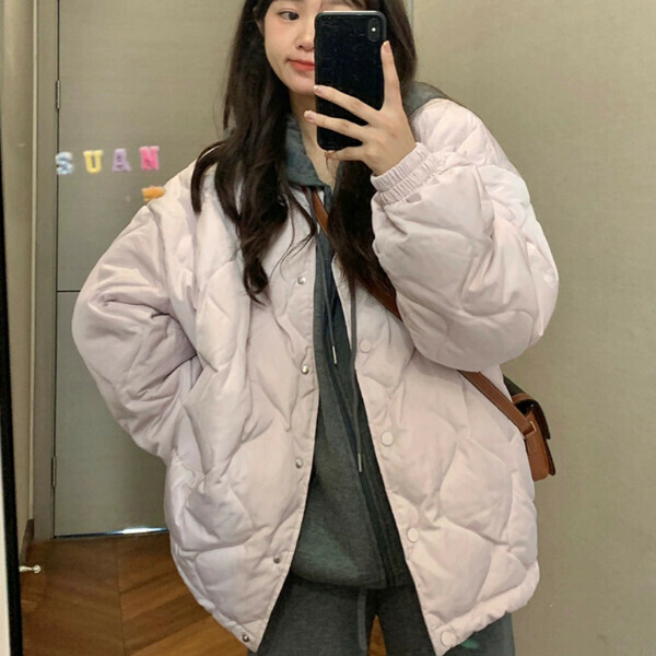 爆款加厚棉服（粉紫色）（S/M/L/XL/2XL下單後與客服聯系發貨的尺碼）
