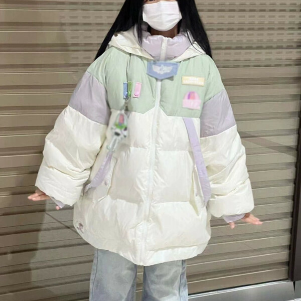 爆款小個子加厚羽絨棉服（杏色）（S/M/L/XL/2XL下單後與客服聯系發貨的尺碼）