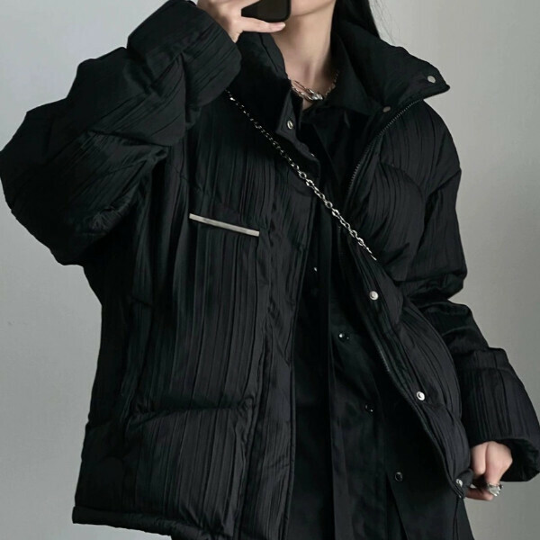 爆款高級感棉服（黑色）（S/M/L/XL/2XL下單後與客服聯系發貨的尺碼）
