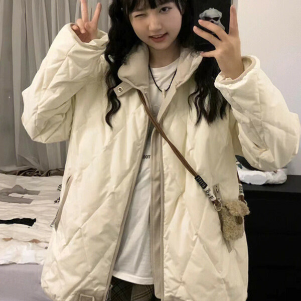 爆款立領棉服（米白色）（S/M/L/XL/2XL下單後與客服聯系發貨的尺碼）