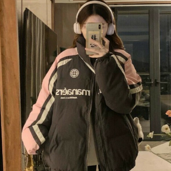 爆款撞色立領麵包（灰色）（S/M/L/XL下單後與客服聯系發貨的尺碼）
