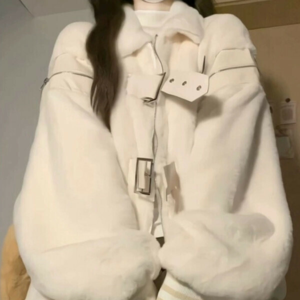 爆款加厚翻領棉服（白色）（S/M/L/XL/2XL下單後與客服聯系發貨的尺碼）