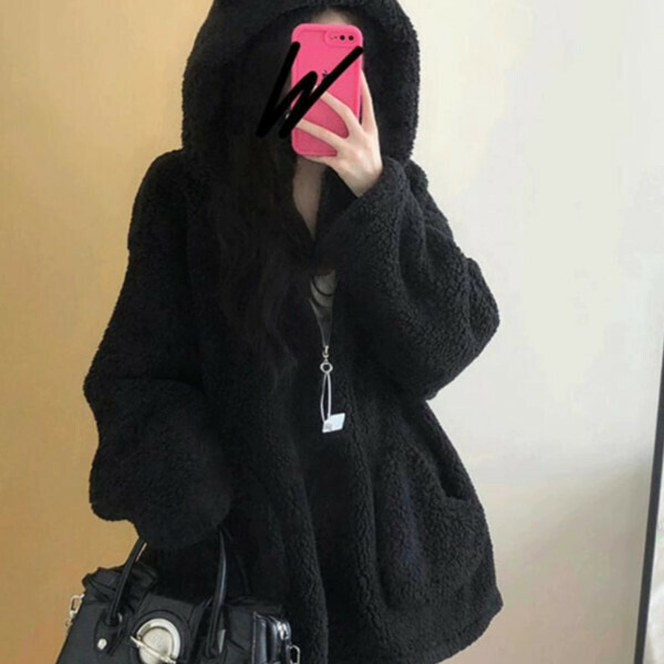 爆款貓耳朵棉服（黑色）（S/M/L/XL/2XL下單後與客服聯系發貨的尺碼）