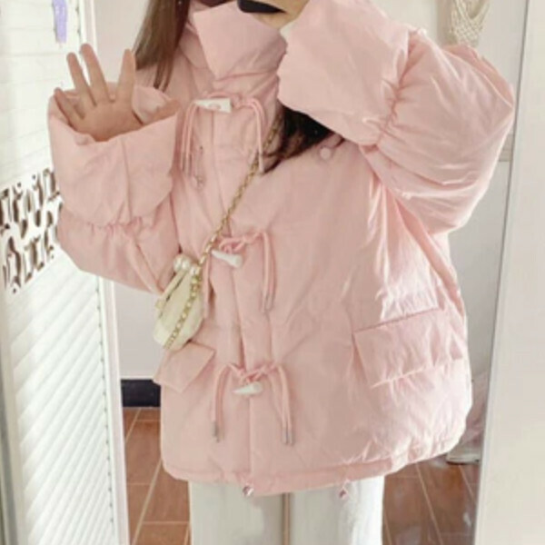 爆款溫柔風羽絨棉服（粉色）（S/M/L/XL/2XL下單後與客服聯系發貨的尺碼）
