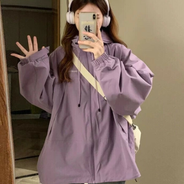 新款工裝衝鋒衣（1614紫色）（S/M/L/XL/2XL下單後與客服聯系發貨的尺碼）