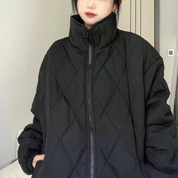 新款立領棉服（黑色）（S/M/L/XL/2XL下單後與客服聯系發貨的尺碼）