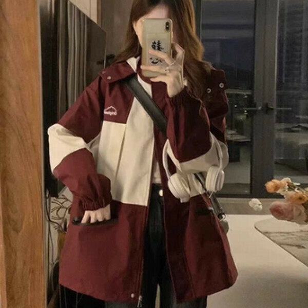 新款工裝衝鋒衣（1661紅色）（S/M/L/XL/2XL下單後與客服聯系發貨的尺碼）