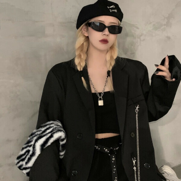 新款小西裝女(黑色)（M/LXL下單後與客服聯繫發貨的尺碼）