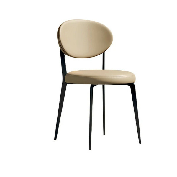 Popular Italian simple dining chair, backrest chair, desk chair, dressing table chair (khaki color)