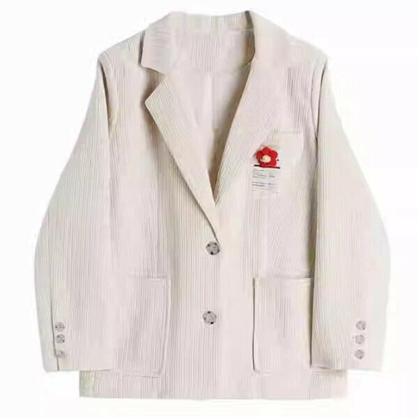 新款燈芯絨西裝(純白色）（S/M/L碼，下單後請與客服聯繫發貨尺碼）