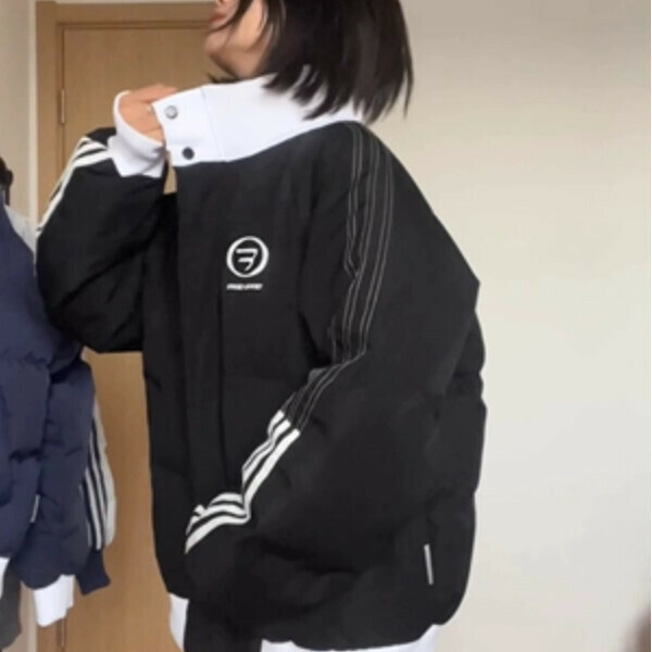 新款三條杠棉服（黑色）（S/M/L/XL/2XL下單後與客服聯系發貨的尺碼）   
