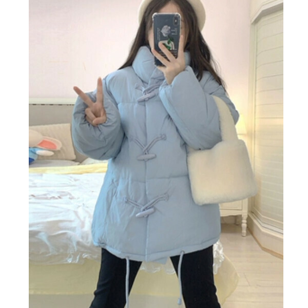 新款加厚羽絨棉服（藍色）（S/M/L/XL/2XL下單後與客服聯系發貨的尺碼）  