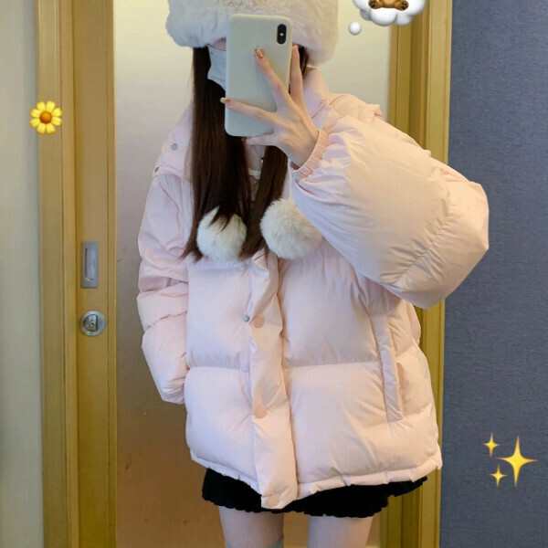 新款多巴胺棉服（粉色）（S/M/L/XL/2XL下單後與客服聯系發貨的尺碼）    