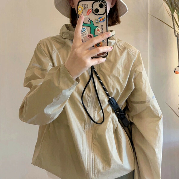 新款薄款戶外衝鋒衣（卡其色）（S/M/L/XL/2XL下單後與客服聯系發貨的尺碼）    