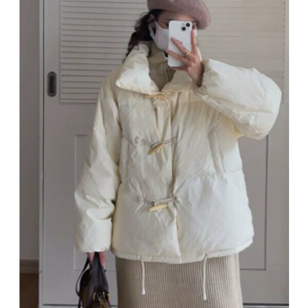 新款加厚羽絨棉服（奶白色）（S/M/L/XL/2XL下單後與客服聯系發貨的尺碼）  
