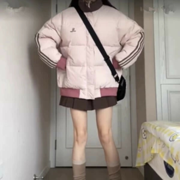 新款小個子羽絨棉服（粉色）（S/M/L/XL/2XL下單後與客服聯系發貨的尺碼）     