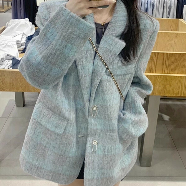 New jacket top (blue) (S/M/L/XL/2XL size will be shipped after placing the order and contact customer service)