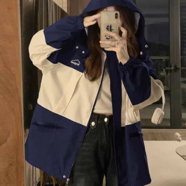 新款工裝衝鋒衣（1661藏青色）（S/M/L/XL/2XL下單後與客服聯系發貨的尺碼）