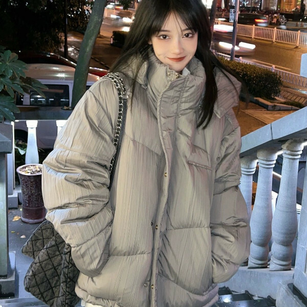 新款高級感棉服（灰色）（S/M/L/XL/2XL下單後與客服聯系發貨的尺碼）   