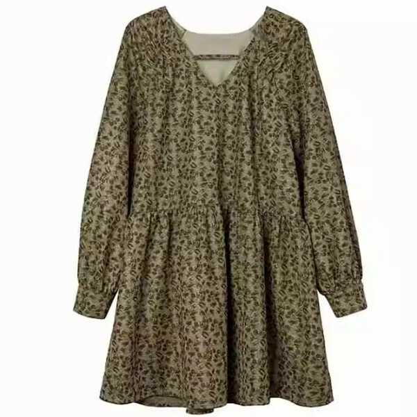 新款碎花寬鬆連衣裙(碎花圖片色）（S/M/L碼，下單後請與客服聯繫發貨尺碼）