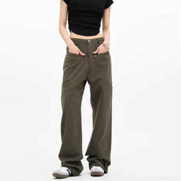 New style pocket cut high street overalls [Military green XS-XL sizes, confirm delivery size with customer service after placing order]