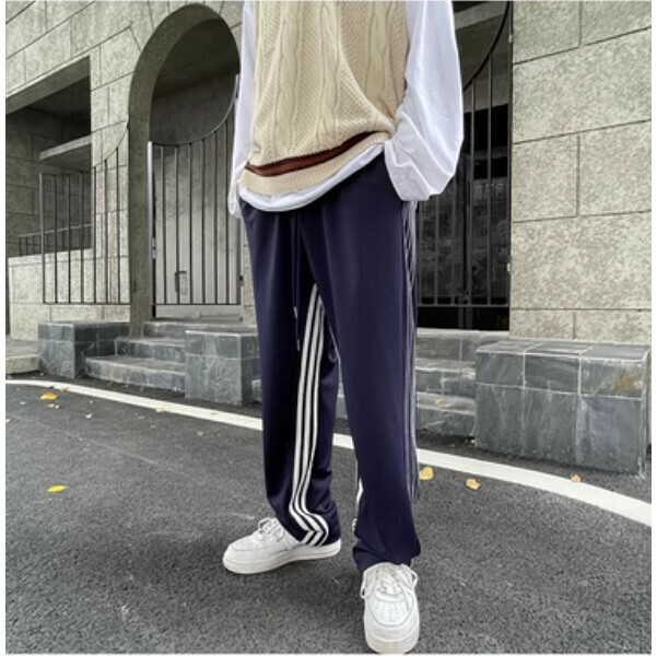 New hiphop street-friendly loose sweatpants [Navy blue thickened, thickened fabric, 2XL size, please confirm the delivery size with customer service after placing the order]