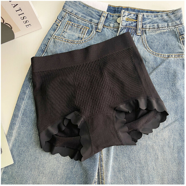 New [Special Offer] Thin Silky Mid-waist Belly Controlling Tummy Covering Hip Lifting Body Shaping Boxer Briefs (Black One Size [Recommended 80-150] lbs.)