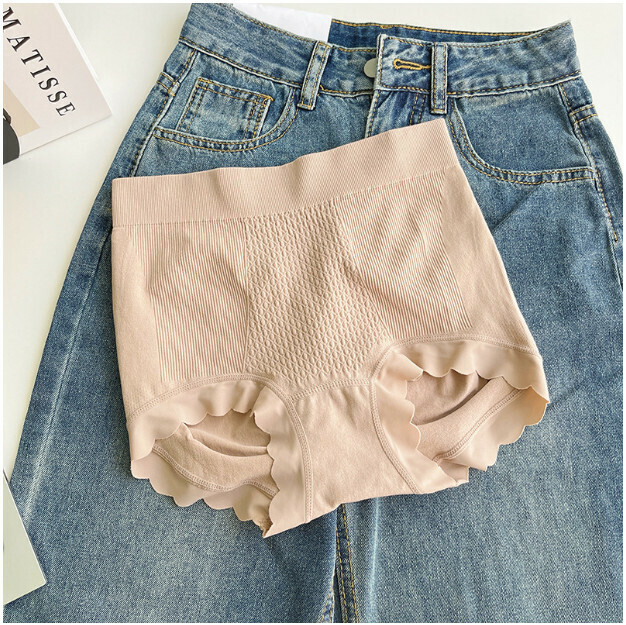 New [Special Offer] Thin Silky Mid-waist Belly Controlling Tummy Covering Hip Lifting Body Shaping Boxer Briefs (Lotus Pink One Size [Recommended 80-150] lbs.)