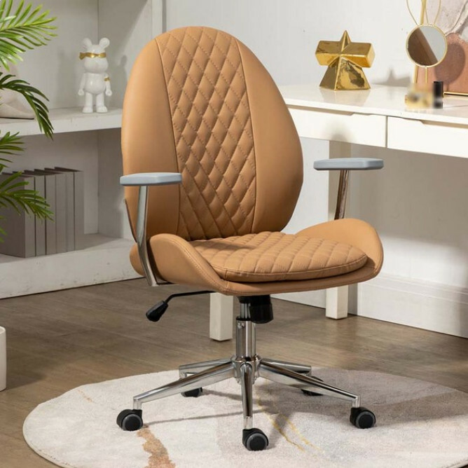 Popular Office Chair Dressing Chair Waist Support Scallop Function Chair (Brown)