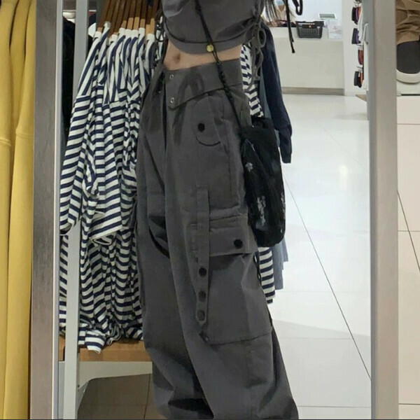 新款工裝休閒褲（灰色）（S/M/L/XL/2XL下單後與客服聯系發貨的尺碼）  