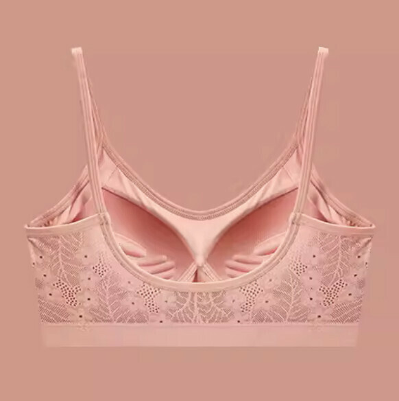 熱賣蕾絲u型美背聚攏胸圍內衣（橘粉）【S-XL碼】【下單後聯絡客服確認發貨尺碼】