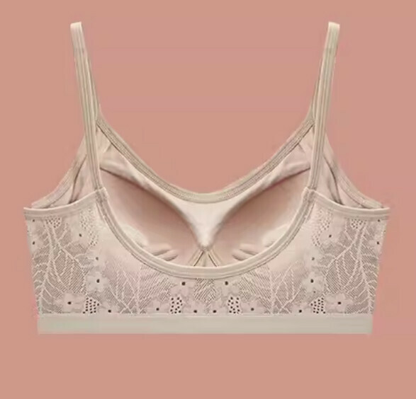 熱賣蕾絲u型美背聚攏胸圍內衣（卡其色）【S-XL碼】【下單後聯絡客服確認發貨尺碼】