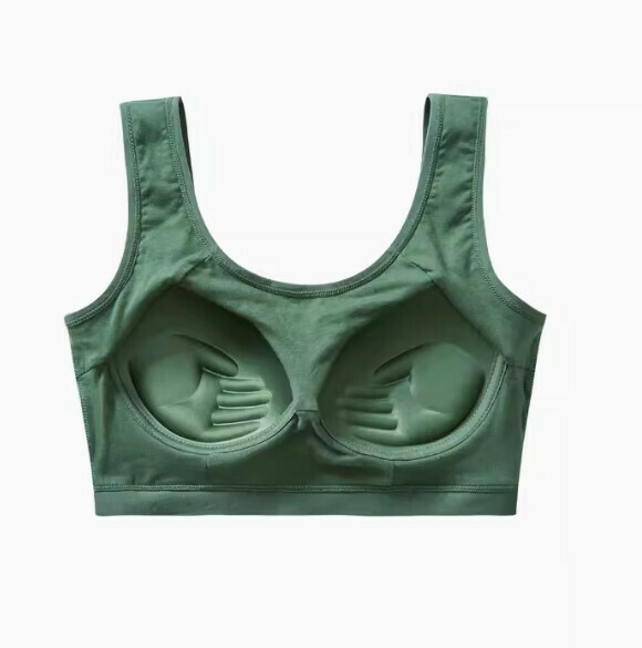 熱賣純棉聚攏收副乳胸圍內衣（綠色）【S-XL碼】【下單後聯絡客服確認發貨尺碼】