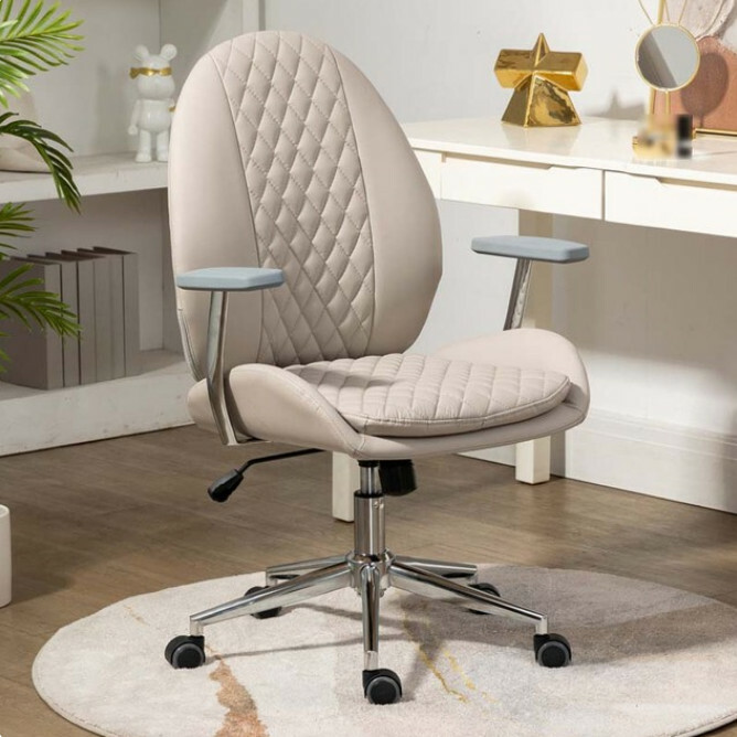 Popular Office Chair Dressing Chair Waist Support Scallop Function Chair (Light Gray)